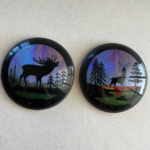 Pair of vintage butterfly wall art